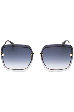 Moschino Donkergrijze SF-lens gouden zonnebril met teddydetail