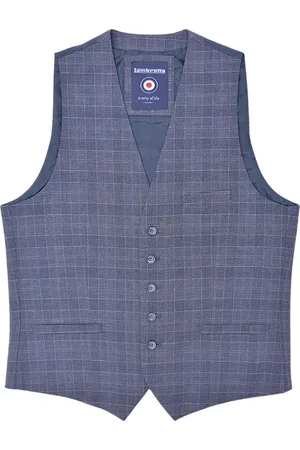 Lambretta Heren Bradley Geruite Waistcoat (Leisteen)