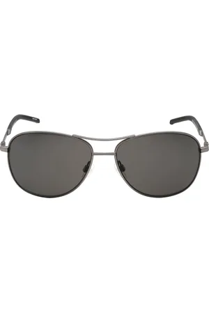 Tommy Hilfiger Grijze PZ-lens mat donker ruthenium zilveren zonnebril