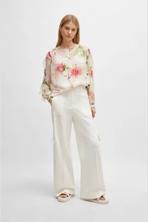HUGO BOSS Dames Teneria Straight-Fit Cargo Broek in