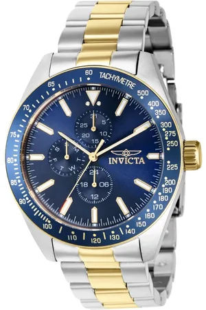 Invicta Aviator 39076 Heren Horloge - Waterdicht - Analoog - Quartz Uurwerk - Roestvrij Staal met blauwe Wijzerplaat -45mm