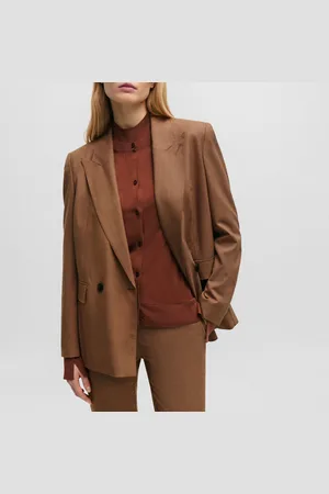 HUGO BOSS Blazerjas Jekirani Relaxed-Fit in Ruit voor dames
