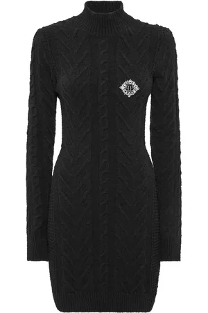 Philipp Plein Knitted Mini Dress With Broches