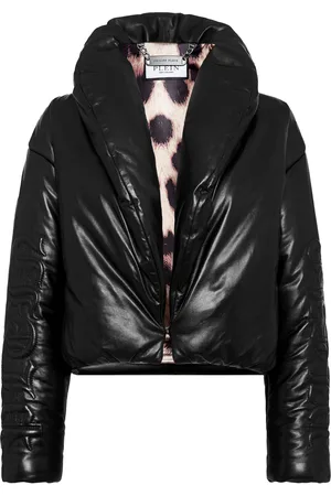 Philipp Plein Leren Jas Skull&Bones