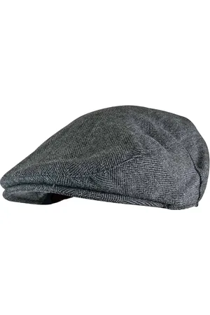 Sock Snob Traditionele platte pet van geruite wolmix voor heren - GL227 Gray