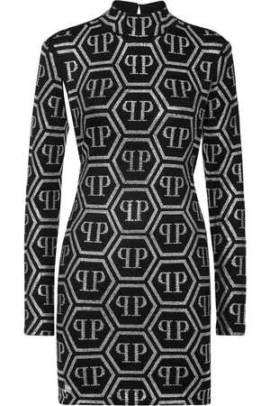 Philipp Plein Mini Dress Strass Monogram