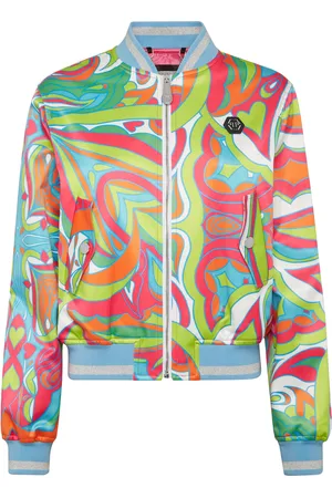 Philipp Plein Satin Bomber Colorful Circus