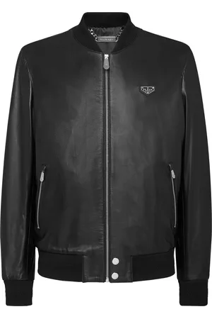 Philipp Plein Leren Bomber Iconic Plein