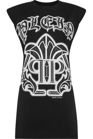 Philipp Plein T-Shirt Jurk Kort Gothic Plein