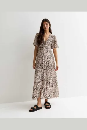 Gini London Midi-jurk met knoopsluiting en dierenprint