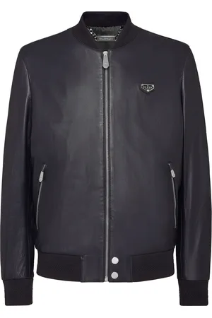 Philipp Plein Leren Bomber Iconic Plein