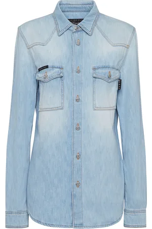 Philipp Plein Denim Shirt Skull