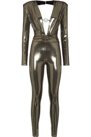 Philipp Plein Lamé Jersey Jumpsuit