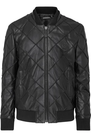 Philipp Plein Leren Bomber Statement