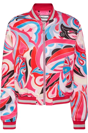 Philipp Plein Satin Bomber Colorful Circus