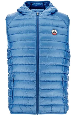 Jott Heren Pat Puffer Gilet met capuchon in Denim