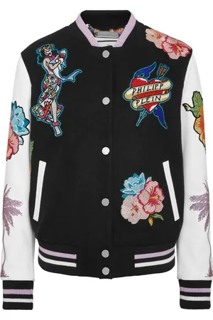 Philipp Plein Leren Bomber Hawaii
