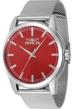 Invicta Celestial 48509 Heren Horloge - Quartz Uurwerk - Roestvrij Staal met rode Wijzerplaat - 43mm