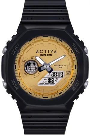 Invicta Activa X DIGITAL ESSENTIALS ACW423-013 Heren Horloge - Quartz Uurwerk - Plastic met gouden Wijzerplaat - 45mm