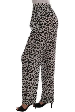 Dolce & Gabbana Zijden Broek Met Stippen En Hoge Taille