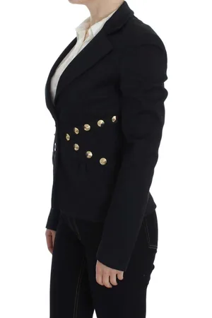 Exte Zwarte Blazer Met Goudkleurige Studs