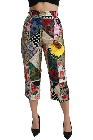 Dolce & Gabbana Veelkleurige Patchwork Cropped Broek