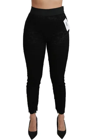 Dolce & Gabbana Kanten Katoenen Broek Met Hoge Taille