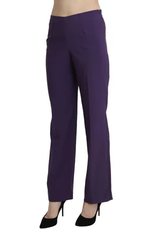 Bencivenga Paarse Slim Fit Broek Voor Dames
