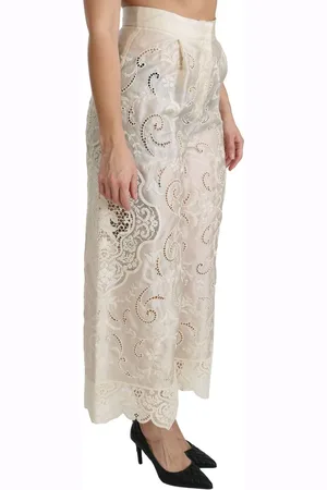 Dolce & Gabbana Floral Geborduurde Culottes Wit