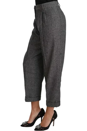 Dolce & Gabbana Geplooide Wollen Cropped Broek Broek