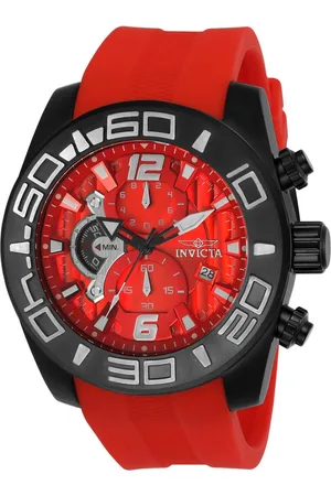 Invicta Pro Diver 24161 Heren Horloge - Quartz Uurwerk - Roestvrij Staal met rode Wijzerplaat - 50mm