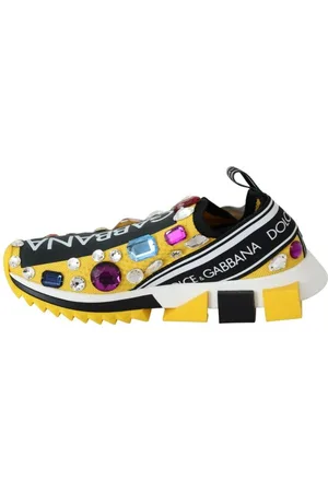 Dolce & Gabbana Portofino Gele Strass Sneakers