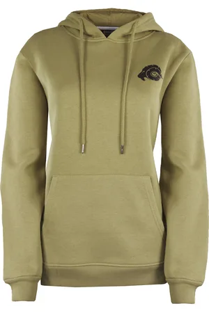 Guggen Mountain Dames Hoodie Fleece Hoodie Lange Mouw Olijfgroen