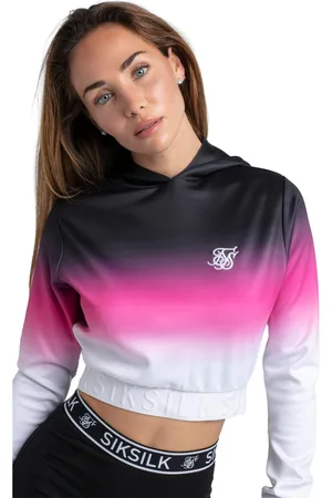 SikSilk Dames/Dames Fade Crop Hoodie