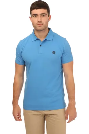 Timberland Heren Millers River Piqué Poloshirt met Korte Mouwen (Lichtblauw)