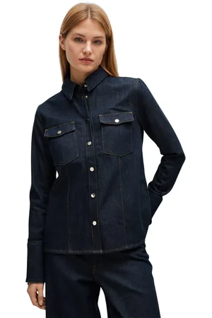 HUGO BOSS Dames/Dames Stretch-Katoenen Denim Overhemd