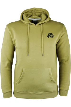 Guggen Mountain Heren Wandelhoodie Fleece Hoodie Outdoor Olijfgroen
