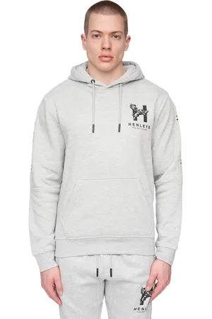 Henleys Heren Tapehen Hoodie (Grijze Mergel)
