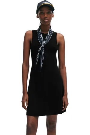 HUGO BOSS Dames/Dames Sriangla Fitted en Flared Mouwloze Jurk