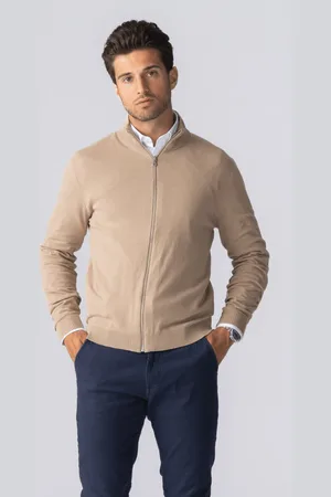 TeeShoppen Pullover Vest met Rits - Zand