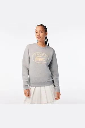 Lacoste Loose Fit Organic Cotton Fleece Sweatshirt voor dames in