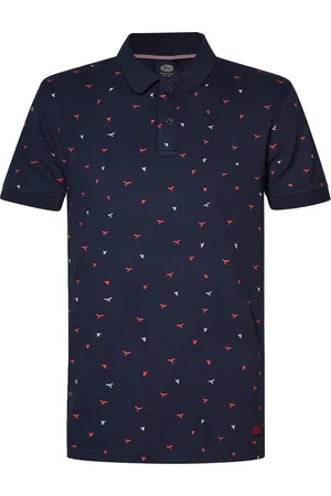 Petrol Industries Heren All-over Print Polo Seashore - Blauw