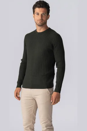 TeeShoppen Trui met kabelpatroon - Leger