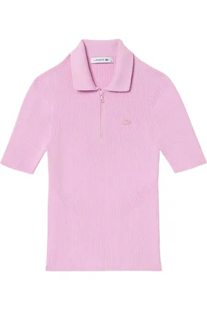 Lacoste Dames/Dames Ribgebreid Zip Hals Poloshirt