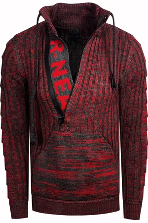 Rusty Neal 1/2 Rits Chunky Trui met Hoge Hals