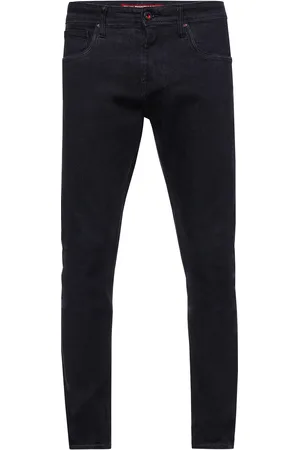 Rusty Neal Zwarte denim jeansbroek "MELVIN" slim fit katoen-stretch