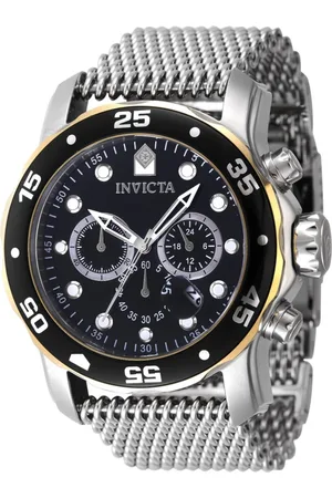 Invicta Pro Diver 48073 Heren Horloge - Quartz Uurwerk - Roestvrij Staal met zwarte Wijzerplaat - 48mm