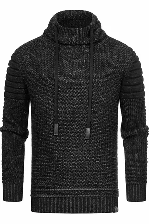 Rusty Neal Chunky bikertrui met hoge kraag en hoge coltrui