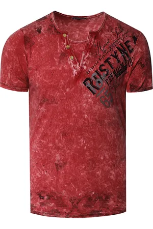Rusty Neal V-hals T-shirt met logo-print aan de zijkant
