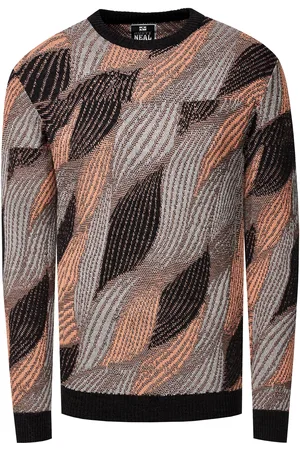 Rusty Neal Wave Design fijngebreide trui met ronde hals